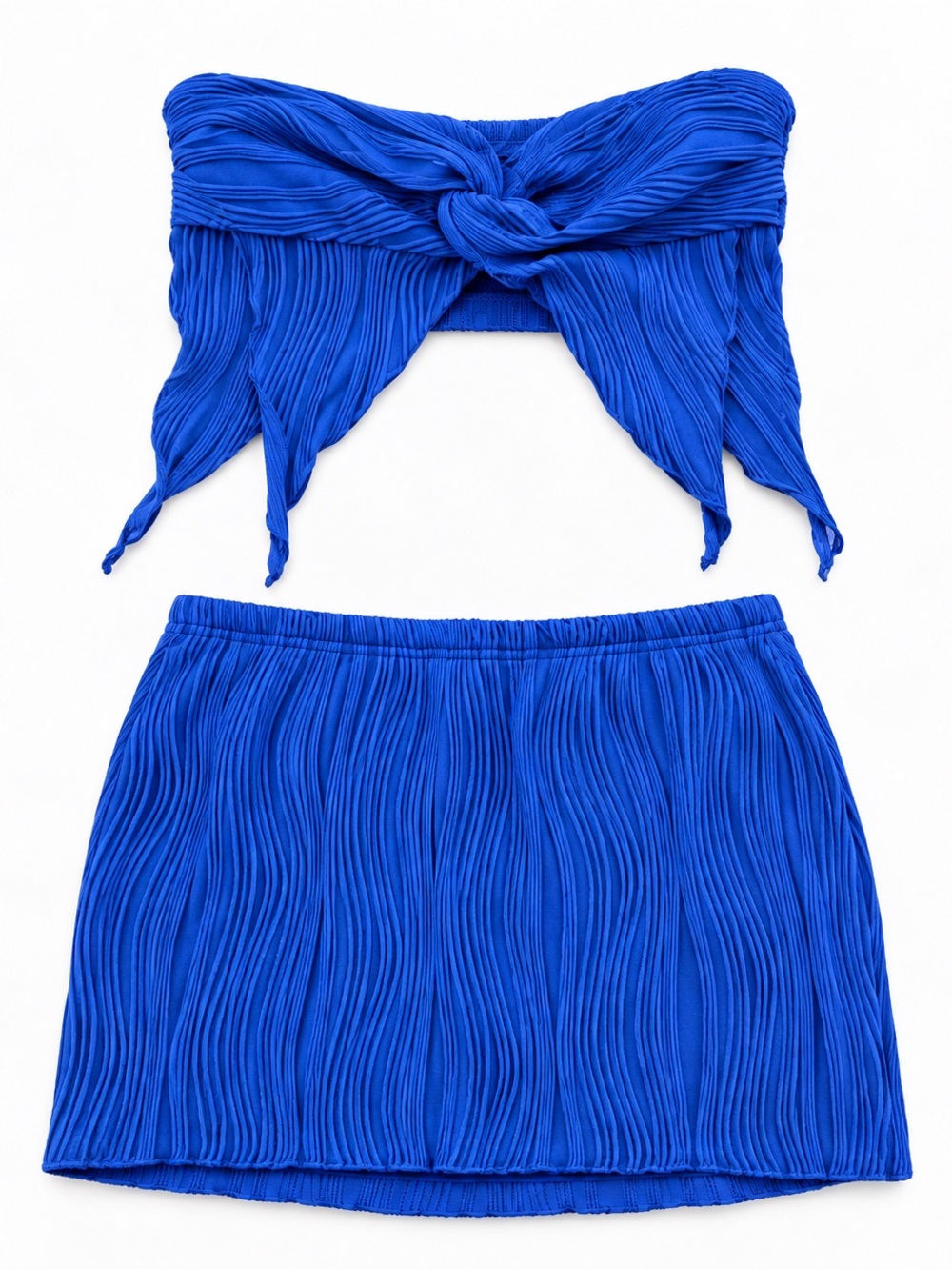 SHEIN Electric Blue Pleated Mini Skirt